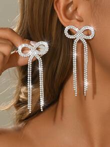 1. Fashionable Sparkling Crystal Earrings With Su Style Butterfly Design For Brides And Ladies. Elegant Jewelry Earrings Suitable For High-End Dinners, Evening Dresses, And Weddings. - Earrings - View 1