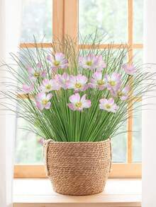 1/6 món hoa giả, cây xanh giả ngoài trời, bao gồm cỏ hành, thân cây xanh, cỏ dại, cây nhựa giả màu hồng, thích hợp cho vườn trong nhà/ngoài trời, văn phòng, trang trí nhà cửa, trang trí mùa hè, trang trí mùa xuân, trang trí hành lang ngoài trời, hoa giả màu hồng, trang trí nhà cưới, trang trí phòng, trang trí sân vườn, ban công - màu xanh lá - Xem 5