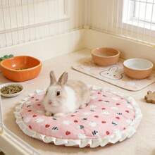 1 Buah Alas Tidur Hewan Peliharaan Kecil Dua Sisi dengan Pinggiran Bergelombang Bulat, Bantal Lembut Motif Titik Warna & Kartun Hewan Lucu, Tempat Tidur Sarang Hewan Peliharaan untuk Hamster, Guinea Pig, Kelinci, dan Hewan Pengerat Kecil - View 1