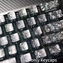 130+ 枚黑色侧蚀刻碳纤维纹理键帽，Cherry 原厂高度，侧光背光，兼容 Wooting 磁吸轴和机械键盘，键帽套装，游戏键帽，PBT 键帽，定制键帽，替换键帽，背光键帽，可爱键帽，键盘配件 - 查看 4