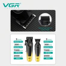 Máy cắt tóc điện không dây VGR với màn hình hiển thị kỹ thuật số có thể điều chỉnh, dụng cụ tỉa tóc tại nhà, máy tỉa tóc bằng nhựa dành cho nam giới V-196 V-996 - Nhiều màu - Xem 2