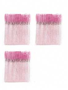 50/100/500pcs Disposable Eyelash Brush Eyebrow Comb Makeup Tool Set, Crystal Handle Mini Beauty Tools For Eyelash Extension And Eyebrow Shaping - Black - View 25