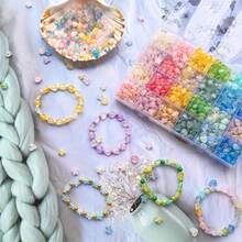 A Box Of Acrylic Beads, Heart And Star Shapes, Suitable For Jewelry Making, Various Colors And Styles, Loose Beads, Can Be Used As Spacer Beads, For DIY Necklaces, Bracelets And Other Jewelry Crafts. - 彩色 - 查看 8