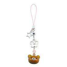 Accesorio de teléfono con colgante de oso de campana pequeño hecho a mano, llavero con cuentas con estilo Rilakkuma de fresa, accesorios para bolso de estilo Y2K y hadas para niñas - K1033-1 - Ver 11