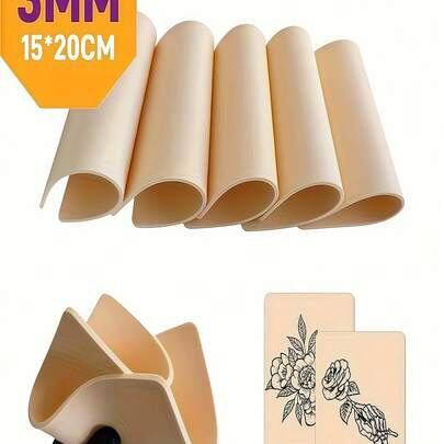 20 Tờ Da Thực Hành Xăm Hình Hai Mặt Bằng Silicone, Độ Dày 1/3mm, Kích Thước A4, Dùng Cho Xăm Hình Microblading và Trang Điểm Vĩnh Viễn.