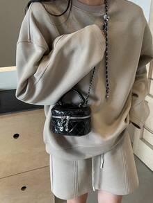 Luxury Bags Designer Handbags Mini Box Purse, Quilted Diamond Pattern Shoulder Bag Handbags, PU Waterproof Crossbody Bag Local Delivery, Luxury Handbags Luxury Designer Bags Y2K Cool Style Handbag, Portable Chain Strap Purse For Women, Lightweight Zipper Closure Box Bag, Suitable For Shopping Travel Commuting, Birthday Gift Independence Day Celebration Gift, Bolsos Para Mujer - 黑色 - 查看 6