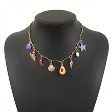 3 chiếc vòng cổ nhiều lớp mặt hình cua, trái tim, sao biển, quả bơ làm thủ công theo phong cách Bohemian dành cho nữ, phụ kiện vòng cổ hạt cườm hình tôm hùm, vỏ sò, ớt chuông dễ thương cho kỳ nghỉ bãi biển (Làm thủ công, vị trí mặt dây chuyền ngẫu nhiên, màu hạt có thể có một số lỗi nhỏ) - Nhiều màu - Xem 20