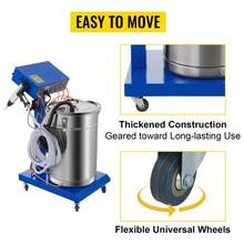 Máquina Pintura Polvo Electrostática C. Tanque 50w 45l,Tanque de presión para pintura en aerosol ,para la industria, la decoración del hogar, la arquitectura, la construcción, la pintura automotriz - Azul - Ver 5