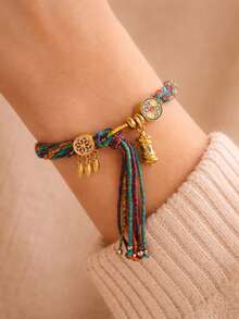 Adjustable Handmade Multi-Color Braided Rope Bracelet, Retro Bohemian Style, Comfortable For Daily Wear - Braided Bracelet - View 2