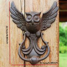 Vintage Owl Door Knocker: Cast Iron Outdoor Door Handle With Winged Owl Design - Owl - View 6