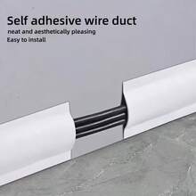 2Pcs Flexible Cable Concealer, 39.37in Matte White Cord Cover, No Drill Self-Adhesive Wire Channel For Corner, Anti-Trip Rental Wire Organizer - Multiple Styles - View 6
