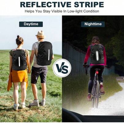 15-80升背包防雨罩 | 反光涤纶背包保护套，防尘，适用于骑行、徒步、露营、旅行