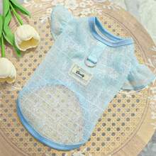 Summer New Pet Chiffon Fly - Sleeve Vest, Lightweight And Breathable, With Leash Ring, Suitable For Cats And Dogs . - Baby Blue - View 3