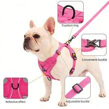 1 Set Arnés para gatos para caminar al aire libre, arnés suave para mascotas anti-escape, chaleco arnés ajustable para gatos y perros con tira reflectante, arnés transpirable para mascotas de fácil uso - Multicolor - Ver 4