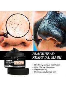 EELHOE Bamboo Charcoal Powerful Cleansing And Oil Control Cleaning Tear Off Facial Mask, Strong Absorption, Deep Cleaning, Tightening Pores, Leaving Strawberry Nose, Leaving Skin More Fresh And Transparent, Suitable For Oily Skin And Large Pores - màu đen - Xem 2