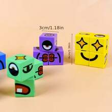 Face Changing Magic Cube Game, Face Changing Building Blocks Game, Expression Matching Building Blocks Puzzle, Building Blocks Puzzle Toys, Family Game - Multicolor - View 7