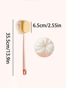 1/2pcs Double-Sided Long Handle Bath Brush Dual-Use Back Scrubber & Exfoliating Towel, Multi-Functional Bath Brush With Curved Design For Easy Back Access, Exfoliation And Massage, Available In Pink Or Green, Suitable For Everyone - Multicolor - View 8
