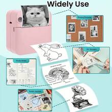 Impresora térmica mini con 1 rollo de papel térmico, impresora de bolsillo inalámbrica, impresora de recibos portátil inteligente, imprime etiquetas en cualquier momento, regalo pensado para amigos y familiares, adecuado para fotos, diarios, notas de estudio y memorandos - Multicolor - Ver 5