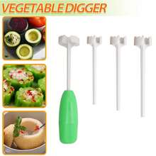 4-In-1 Multifunctional Fruit & Vegetable Pitter Set, With High-Strength Plastic Handle And Replaceable Screw Heads, ABS Material Pitter Suitable For Zucchini, Cucumber, Apple, Pear And Other Produce - Kitchen Tool Accessory - Multicolor - View 11