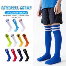 1 Paar Fußballsocken für Jugendliche & Erwachsene, atmungsaktiv und rutschfest, geeignet für Outdoor-Aktivitäten wie Radfahren, Wandern, Laufen, Fußball, bunte lange Fußballröhrensocken, unisex - Verschiedenfarbig - Übersicht 3