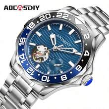2026 New AOCASDIY Business Men's Automatic Mechanical Watch, 3ATM Waterproof, Stainless Steel Strap, Luminous, Gift - one-size - View 1
