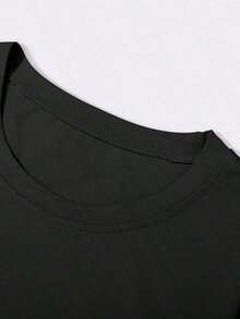 GiftCamiseta de manga corta de verano casual con cuello redondo y estampado de letras para hombre AE52Soft - Negro - Ver 5