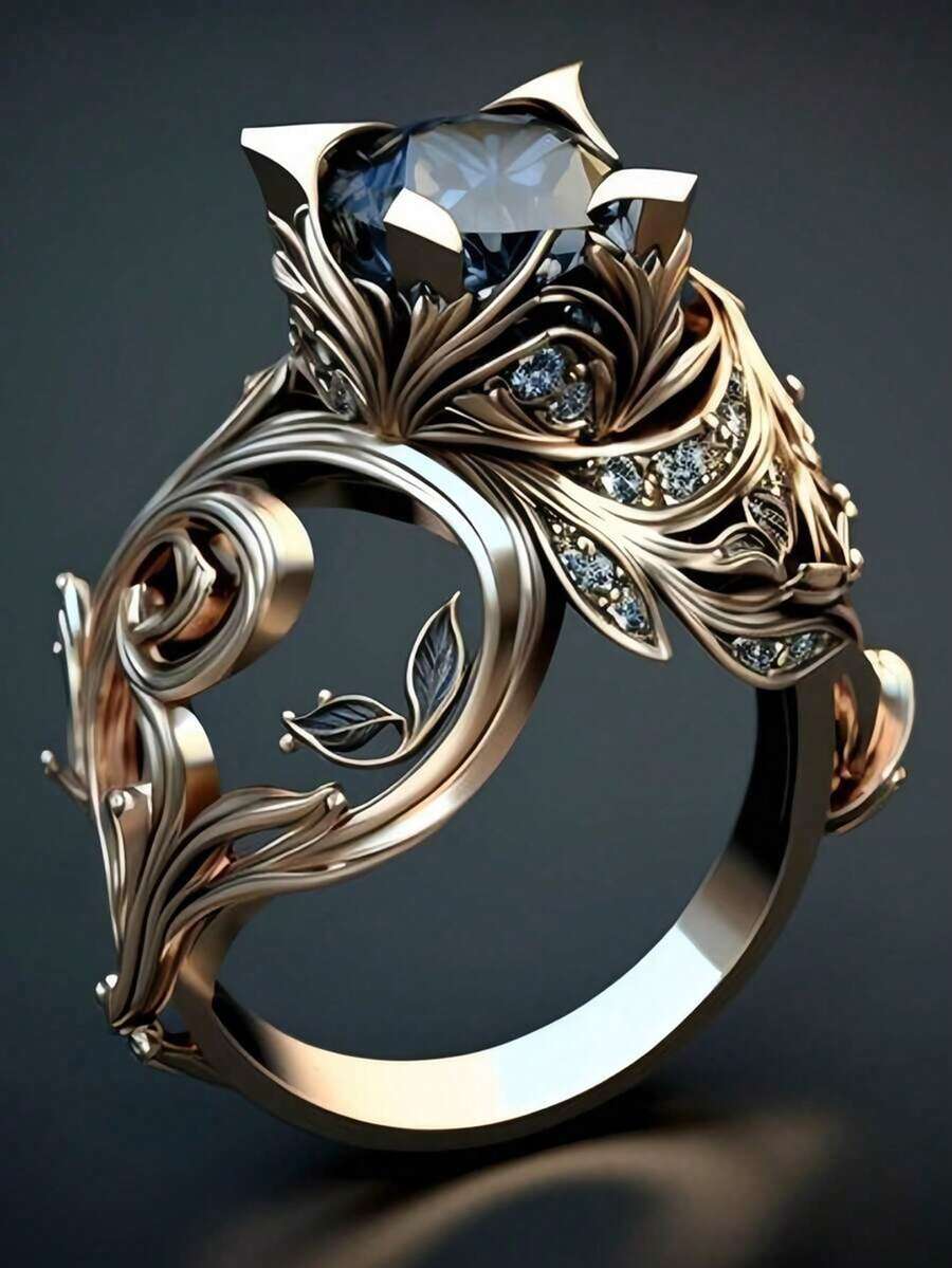 1 chiếc nhẫn Zirconia sang trọng và thời trang, trang sức dành cho nữ giới trong các dịp cưới hỏi và tiệc tùng, quà tặng trang sức. - nhẫn - Xem 1