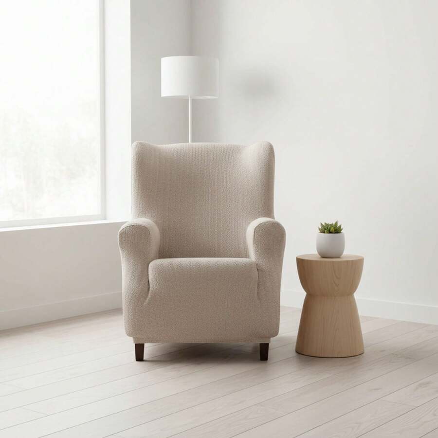 Kiva Bi-Elastic Wingback Chair Cover, Super Stretchy, Various Colors Available – Adaptable, Breathable, And Easy To Fit Wingback Chair Cover With Foam Support And Elastic Bands - Lino Me - View 1