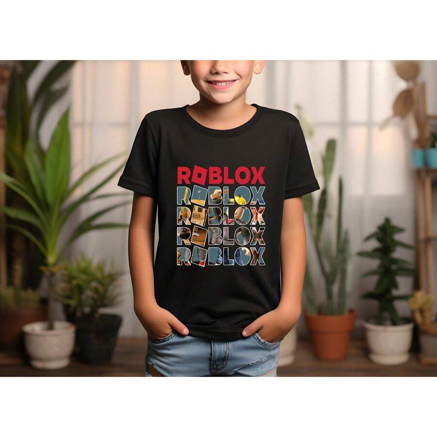 Roblx Gamer Shirt, Youth Video Game T-Shirt, Kids Gaming Shirt, Cute Boys And Girls Game Birthday T-Shirt, Roblx Fan Shirt, Game Lover Shirt Boys Tshirt,Boys Clothes,Girls Clothes,Girls Tops,Tops For Women,Mens Tshirts,Men Clothes,Tops For Going Out,Summer Tops,Graphic Tee,Holiday Outfits For Women,Summer Holiday Outfits - màu đen - Xem 1