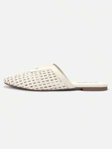 Giày sandal nữ ADAMUMU cao cấp thời trang mới, dệt thủ công, chất liệu thoáng khí, kiểu dáng đế bằng thoải mái, thích hợp cho đi làm hàng ngày hoặc đi nghỉ mát. - trắng - Xem 4