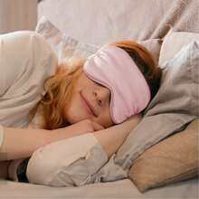 1 pieza Antifaz para dormir de seda doble cara, antifaz para oscurecer los ojos para tomar siestas en la oficina, la escuela, los viajes, un gran regalo para la familia, los colegas y los amigos - Púrpura malva - Ver 1