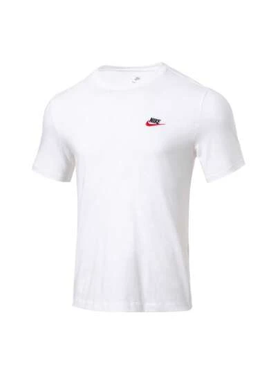 Nike男裝上衣2026夏季新款運動休閒經典小logo透氣圓領短袖T恤AR4999-100