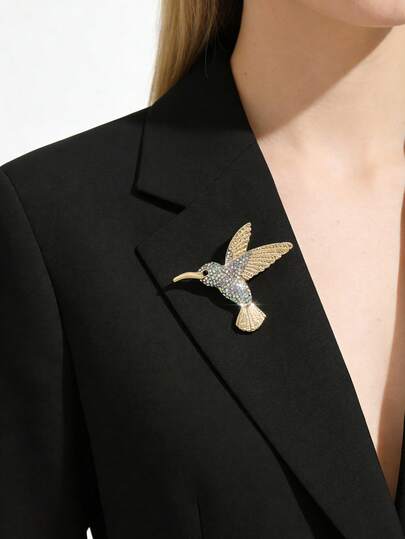 1pc Fashionable Gorgeous Cute Creative Versatile Bird Brooch Pin, Suitable For Women's Daily And Party Wear Decoration