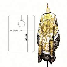 1pc Vintage Lion Pattern Barber Apron - Salon Hairdressing Apron, Adjustable Snap Closure Design, Waterproof And Oil-Resistant, Easy To Clean, Made Of Polyester Fabric, Suitable For Barbers And Hairstylists, Essential Hairdressing Tool, Hair Product And Accessory For Salon And Beauty Trips - Multicolor - View 9