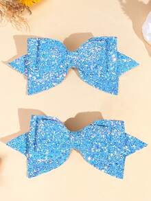 2/10pcs 3-Layer Shiny Hair Clips, Includes Bow Hair Clips, Top Clips, Princess Style Hair Flowers, Bangs Clips - Multicolor - View 13