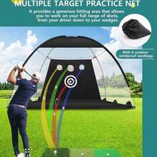 10x7ft Golf Practice Net Golf Hitting Aid Training Driving Chipping Indoor Out - Multicolor - View 10