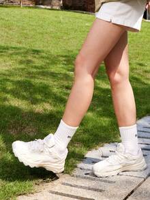 CAMEL CROWN 女士休闲徒步鞋，春夏透气休闲老爹运动徒步鞋 - 米白/香芋紫 - 查看 2