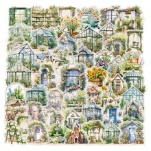 50张乡村花园贴纸套装 | 防水植物贴纸，适用于日记本、电子产品、剪贴簿等 - 50個 - 查看 2