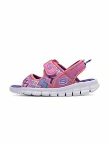 Skechers Girls' Summer Beach Sandals, Breathable Princess Sandals - Pink/Multicolor - View 1