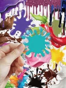 50pcs Dripping Paint Stickers PET Material Decoration Handbook Laptop Phone Case Luggage Skateboard Helmet Decoration Creative Stickers - A - View 7