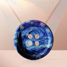 5pcs Round Buttons With Artistic Oil Painting Patterns, Suitable For Mixing Color Resin, Sewing On Jackets, Suits, Plush Toys, Handicrafts And DIY Creative Projects - 5pcs - View 41