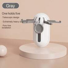 1pc No-Drill 5-Claw Retractable Hook, Kitchen/Bathroom Door Organizer, Adhesive Multi-Function Wall Mount Rack - View 13