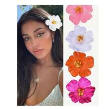 6pcs Hawaiian Flower Hair Clips Women Plumeria Hibiscus Flower Hair Clips Fashion Artificial Flower Hair Clips, Summer Holiday Beach Party Hair Accessories, Bohemian Style Fabric Hair Clips Set, Elegant Women Hair Clips, Summer Women Hair Accessories, Good For Girls Gifts, Valentine's Day Gift Value Set ,Flat Claw Clip, Hair Slide, Hair Claws, School Stuff - Nhiều màu - Xem 2