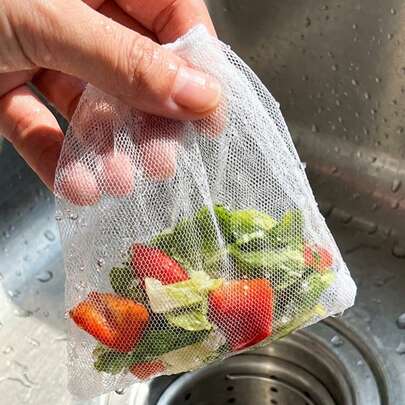 高密度加厚水槽滤网袋，可捕捉微小碎屑，弹性防堵塞一次性水槽排水盖，适合忙碌人士，可靠的滤网袋可防止日常厨房水槽堵塞，必备厨房配件，适用于派对、家庭、公寓、游轮等场所。
