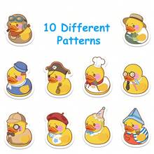 500张卡通创意小鸭贴纸，适用于手机壳、行李箱、日记本、冰箱、衣柜、钱包、背包、信封、杂志等，学生奖励节日礼物，PVC高清印刷 - 1 Set - 查看 2