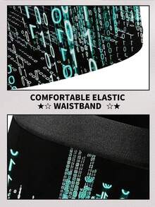 2 chiếc quần lót nam in hình mã nhị phân Cyberpunk neon, đồ lót phong cách công nghệ độc đáo, quà tặng kỷ niệm/Ngày Valentine/Sinh nhật/Đám cưới/Bạn thân/Bạn trai/Chồng. - Nhiều màu - Xem 6