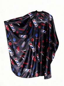 1件专业美发沙龙剪发布，印花美发沙龙理发师袍，剪发披肩，不粘剪发围裙 - 彩色 - 查看 13