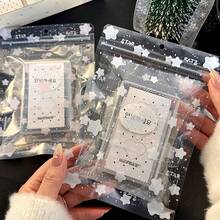 10pcs Cute Star Pattern Transparent Storage Bags, Aesthetic Gift Packaging Bags Suitable For Small Businesses, Photo Cards Jewelry Storage - Rectangle - View 3