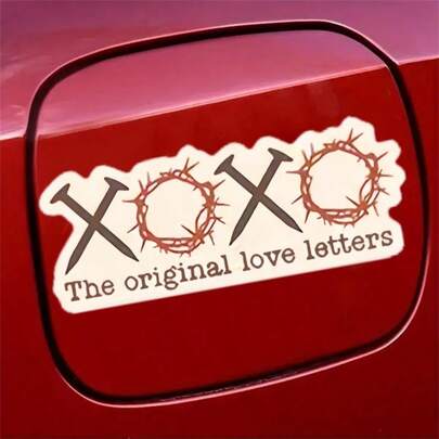 1 Adet 18 cm Su Geçirmez Çıkarılabilir Dış Mekan PVC Vinil Etiket - XOXO Orijinal Aşk Mektupları Dikenli Taç Haçlar Hristiyan İnancı İlham Verici Çıkartma, Dini Paskalya Sembolü Vintage Estetik, Motivasyonel İnanç Etiketi Araba Tamponu, Motosiklet, Kapı, Pencere, Cam, Kamyon, Dizüstü Bilgisayar, Defter, Günlük, Yurt Dekorasyonu İçin Mükemmel, Hristiyanlar, İnananlar, Dindar Aileler İçin İdeal Hediye, 13-35 Yaş Arası Paskalya Vaftiz Hediyesi, Herhangi Bir Pürüzsüz Yüzey İçin Yaratıcı Dayanıklı Vinil Çıkartma