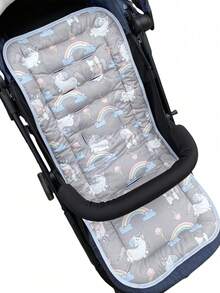 1pc Cute Cartoon Pattern Baby Stroller Seat Cushion, Infant Pram Pad, Highchair Rocker Cradle Mat, Suitable For All Seasons - Multicolor - View 6